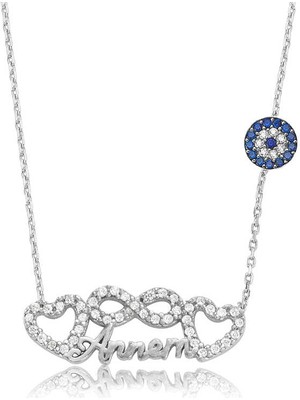 925 Ayar Gümüş Sonsuzluk Kalp Annem Kolye