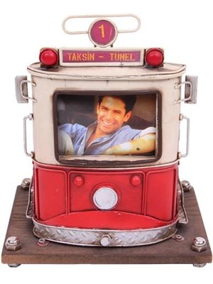 Dekoratif Metal Kalemlik Çerçeveli Tramvay Temalı Hediyelik