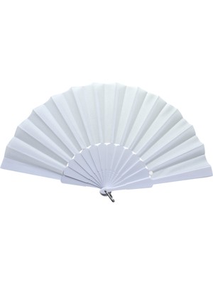 Plastik Kumaş Yelpaze 12'li Beyaz