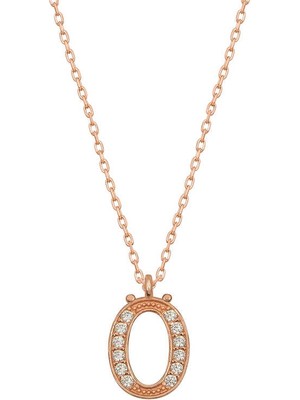 925 Ayar Gümüş Rose Ö Harfi Kadın Gümüş Kolye