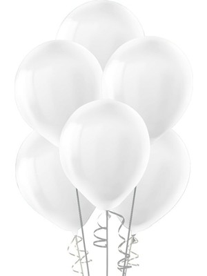 Feyza Design Beyaz Pastel Balon 50 Adet - Şişirilebilir ve Düz Balon