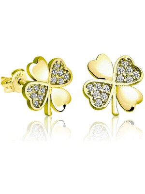 925 Ayar Gümüş Yonca Kadın Küpe