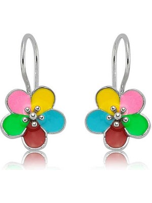 Gümüş Sallantılı Çiçek Çocuk Küpesi