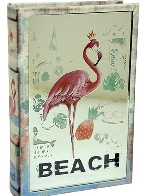 Kutu Kitap Aynalı Flamingo Dekoratiif Hediyelik