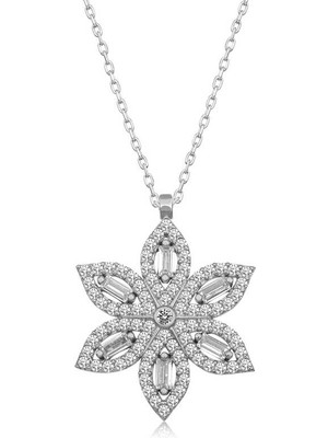 925 Ayar Gümüş Nergiz Çiçeği Kadın Gümüş Kolye