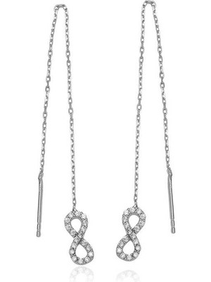 925 Ayar Gümüş Zincirli Sonsuzluk Küpe