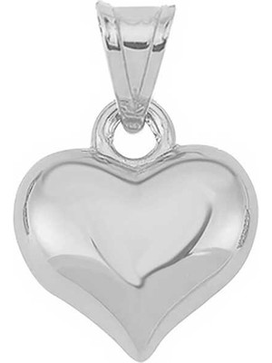 Gümüş 3 Boyutlu Kalp Kadın Kolye Ucu