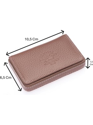 Westpolo Hakiki Deri Unisex Tek Bölmeli Kartlık - Pudra