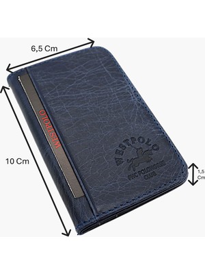 Westpolo Hakiki Eskitme Deri Bol Kart Bölmeli Unisex Kartlık - Lacivert