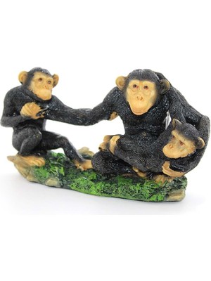 Polyester 3 Maymun Biblo Dekoratif Hediyelik