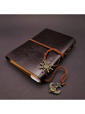 Siyah Deri Pusula Defter