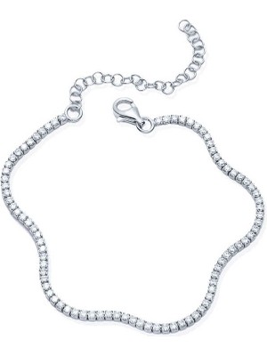 Gümüş 2 mm Su Yolu Kadın Bileklik