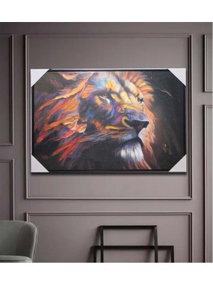 Pileli Store Duvara Asmalı 3D Yağlı Boya Pano Alüminyum 90x60 cm Renkli Ahşap Dekoratif