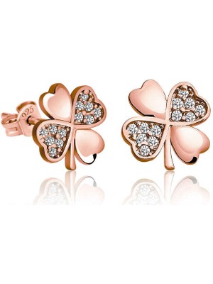 925 Ayar Gümüş Yonca Kadın Küpe