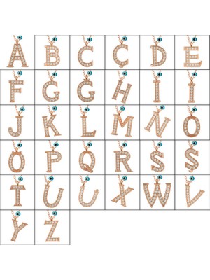 925 Ayar Gümüş Nazar Rose S Harfi Kadın Gümüş Kolye