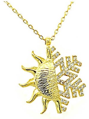 925 Ayar Gümüş Güneş Kartanesi Bayan Gümüş Kolye