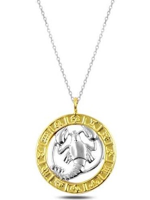 925 Ayar Gümüş Gold Yengeç Burcu Kadın Gümüş Kolye