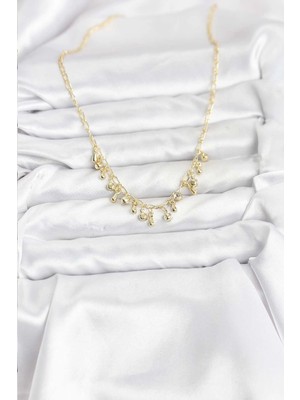 TE Dükkan Buğz 316L Çelik Zincir Gold Renk Kadın Kolye - Buğz