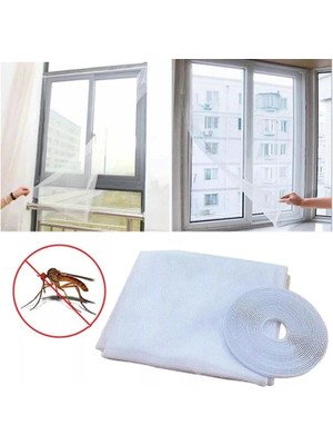 TE Dükkan Buğz Pencere Cam Sineklik-Beyaz ( 125 cm x 75 Cm)+4m Bant ( Buğz )