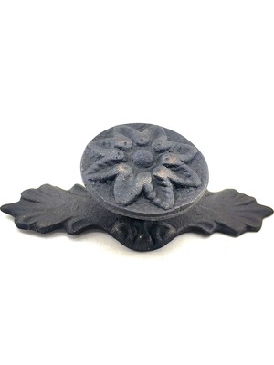 EkoAlışverişDünyam Antika Tarz Dekoratif Pirinç Çiçek Düğme - 29X70 Mm, Oksit