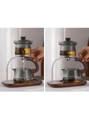 TE Dükkan Buğz Otomatik Manyetik Borosilikat Demlik Seti