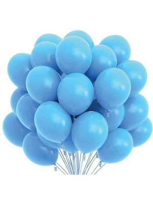 Feyza Design Mavi Pastel Balon Seti 50 Adet ve Balon Zinciri 5 Metre
