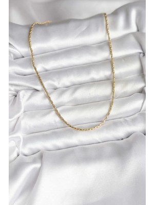 Alvo Store Buğz 14K Gold Renk Kaplama Ince Zincir Model cm Kadın Kolye - Buğz