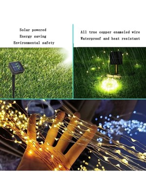 Alvo Store Buğz Güneş Enerjili 200 LED Dış Mekan Aydınlatma Şeridi
