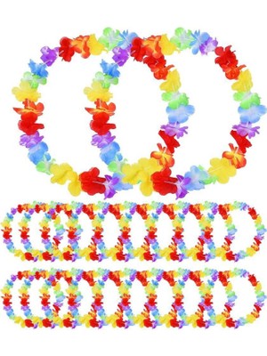 Alvo Store Buğz Hawaii Çiçekli Boyun Kolyesi 12 Adet