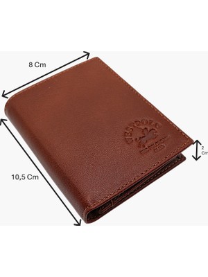 Westpolo Fermuarlı ve Bol Kart Bölmeli Hakiki Deri Erkek Cüzdanı - Taba