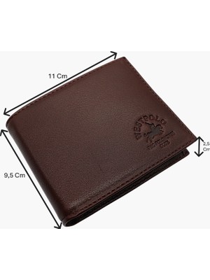 Westpolo Hakiki Deri Kağıt Para, Bozuk Para ve Bol Kart Bölmeli Erkek Cüzdanı - Kahverengi