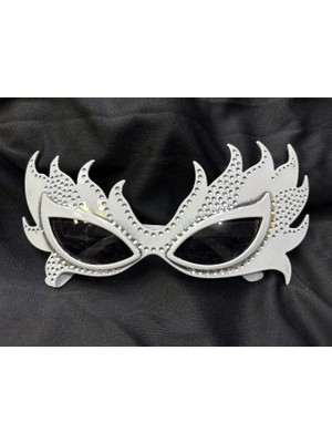 Alvo Store Buğz Taşlı Beyaz Alev Parti Gözlüğü