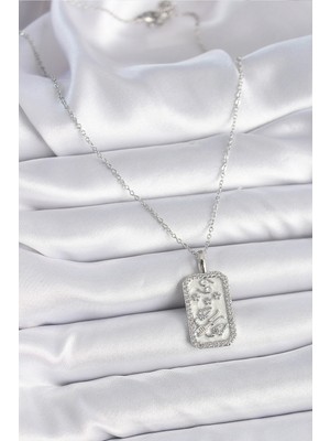 Alvo Store Buğz 316L Çelik Gümüş Renk Zincir Yengeç Burcu Zirkon Taşlı Kadın Kolye - Buğz