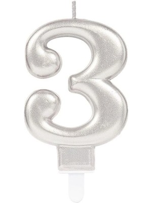 Alvo Store Buğz 3 Rakam Mum Gümüş Renk