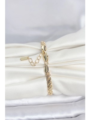 Alvo Store Buğz cm 14K Gold Renk Sarmal Zincir Model Kadın Bileklik - Buğz