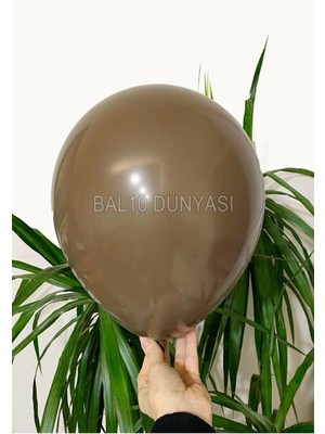 Feyza Design Çikolata Kahve Rengi Pastel Balon 50 Adet - Çok Renkli Düz Balonlar