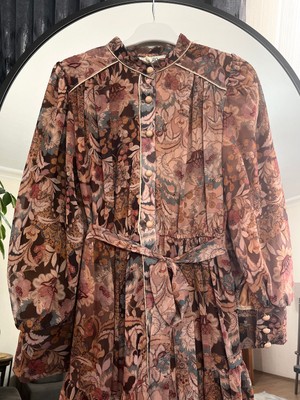 Esio Etnik Desen Şifon Elbise