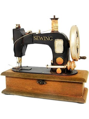 Dekoratif Metal Dikiş Makinesi Kutulu Biblo Hediyelik