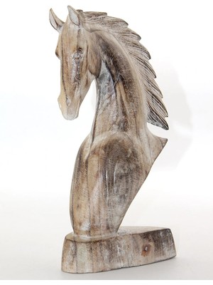 TE Dükkan Buğz Ahşap At Büstü 30 cm