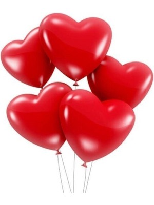 Feyza Design Kırmızı Kalpli Balonlar 15 Adet Sevgililer Günü & Evlilik Teklifi