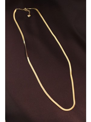TE Dükkan Buğz 316L Çelik Altın Renk 60 cm Italyan Zincir Kolye - Buğz