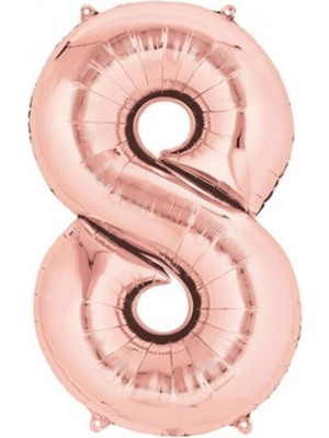 Feyza Design Pembe 8 Rakam Folyo Balon 76 cm Şişirilebilir