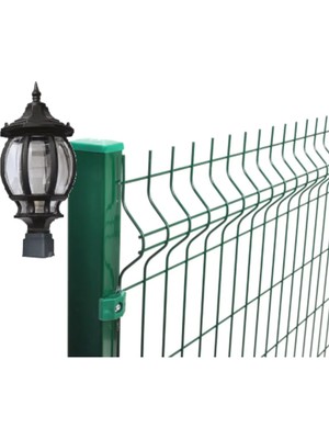 Feyza Design Kare Tabanlı Sekizgen Bahçe Feneri - Siyah Renkli Dekoratif Aydınlatma