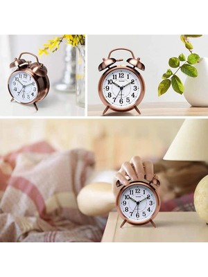 TE Dükkan Buğz Nostaljik Metal Çalar Masa Saati Orta Boy