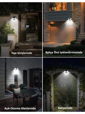 Güneş Enerjili Hareket Sensörlü 102 LED Solar Bahçe Lambası