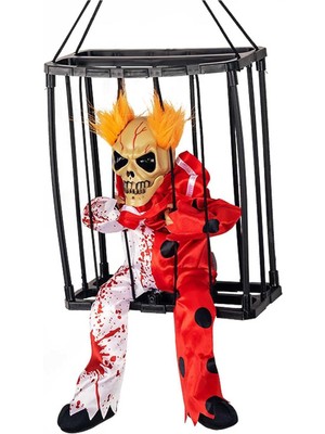 EkoAlışverişDünyam Hareketli Sesli Sensörlü Mahkum Joker Iskelet Dekorasyon 22X27 cm