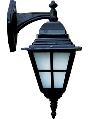 Kare Fener Ters Aplik Siyah Bahçe Lambası - 60W E27