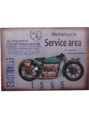 Motorsiklet Tablo Pano Vintage Dekoratif Ev Ofis Hediyelik