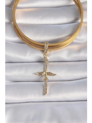 Alvo Store Buğz Pirinç Gold Renk Zirkon Taş Detaylı Elif Model Anka Kuşu Figür Ajda Charm - Buğz