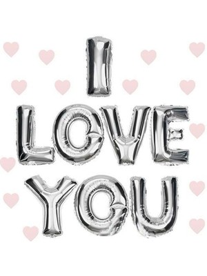 EkoAlışverişDünyam I Love You Folyo Balon Gümüş Renk 35 cm